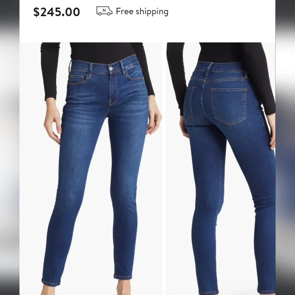 STUNNING FRAME DARK SKINNY LE SKINNY DE JEANNE JEANS - Picture 1 of 13
